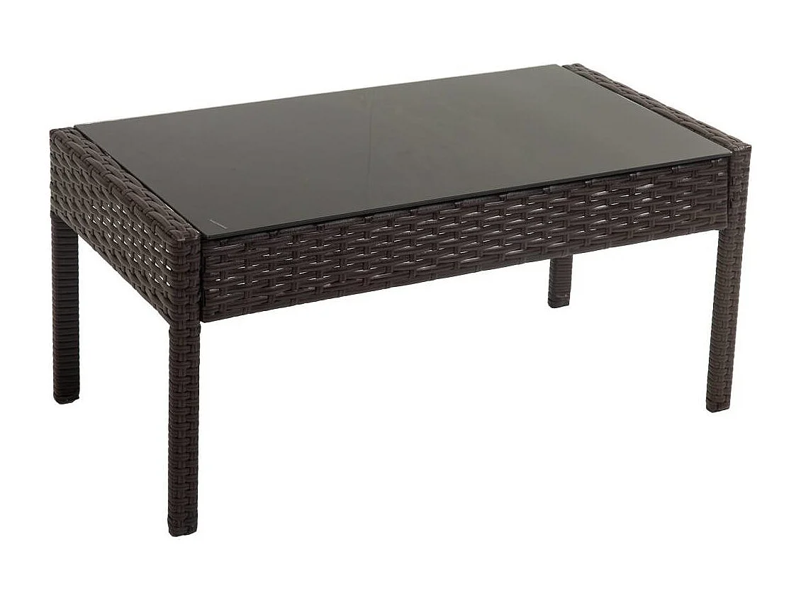 Set mesa, sofá y 2 sillones color marrón