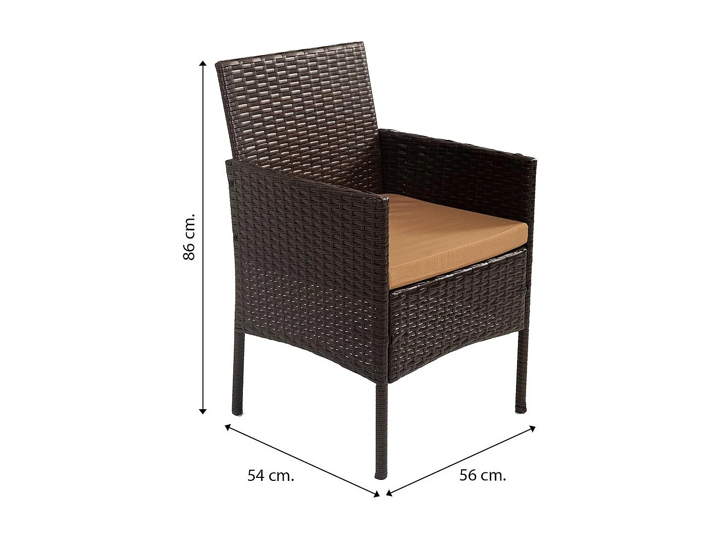 Set mesa, sofá y 2 sillones color marrón