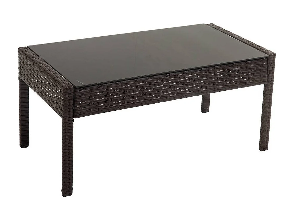 Conjunto mesa, sofá e 2 poltronas marrons