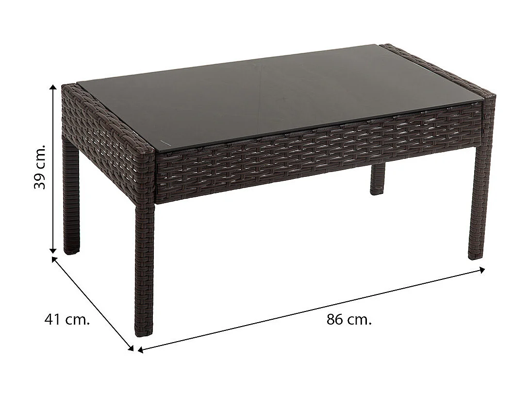 Conjunto mesa, sofá e 2 poltronas marrons