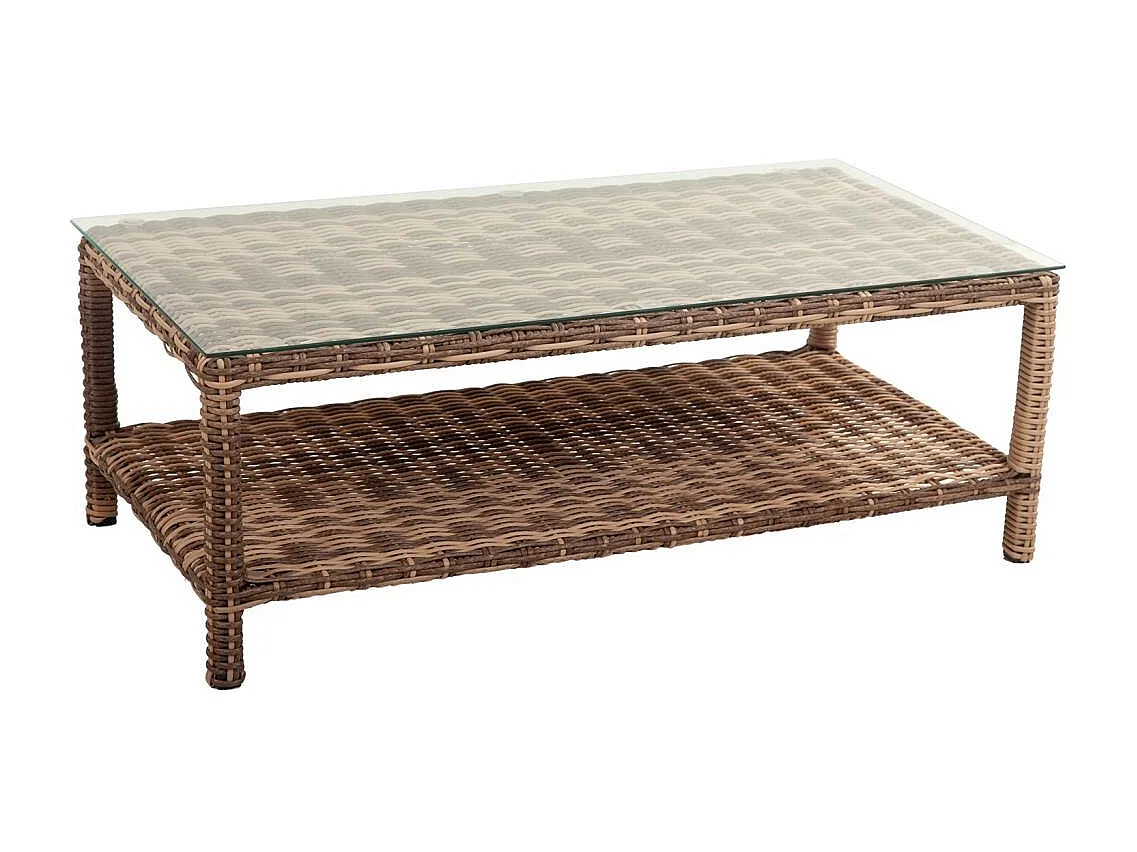 Gedeckter Tisch, Sofa und 2 braune Sessel