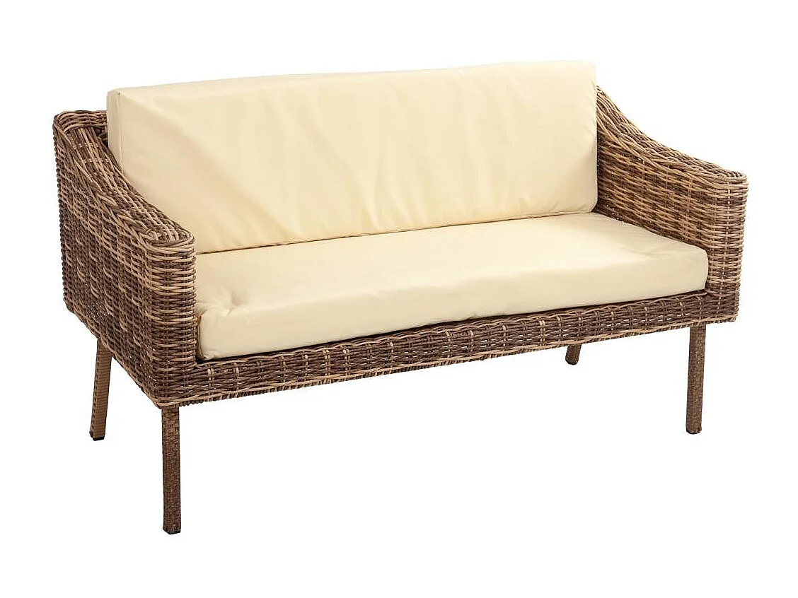 Gedeckter Tisch, Sofa und 2 braune Sessel