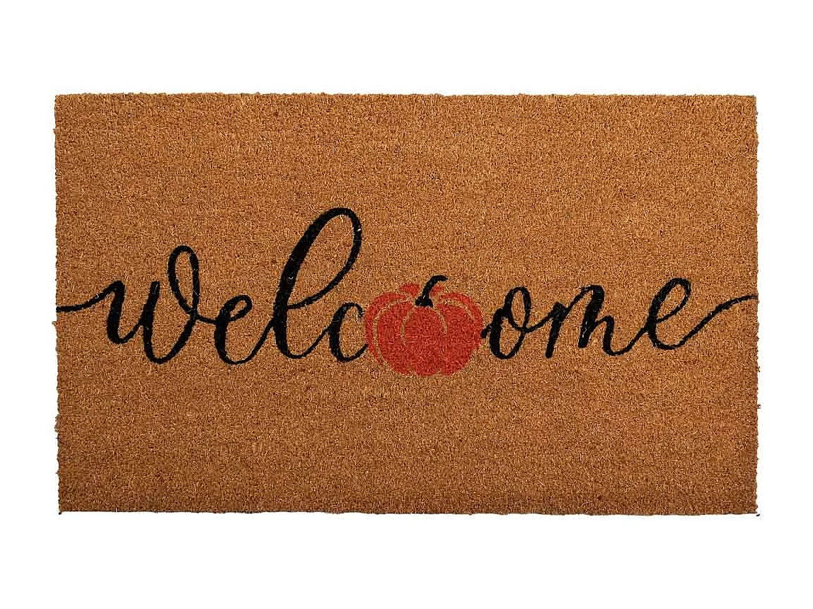 Felpudo fibra natural y goma marron 45x75x1,5