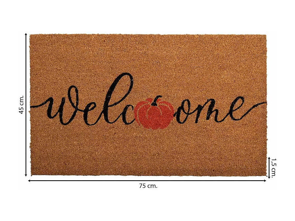 Felpudo fibra natural y goma marrón 45x75x1,5