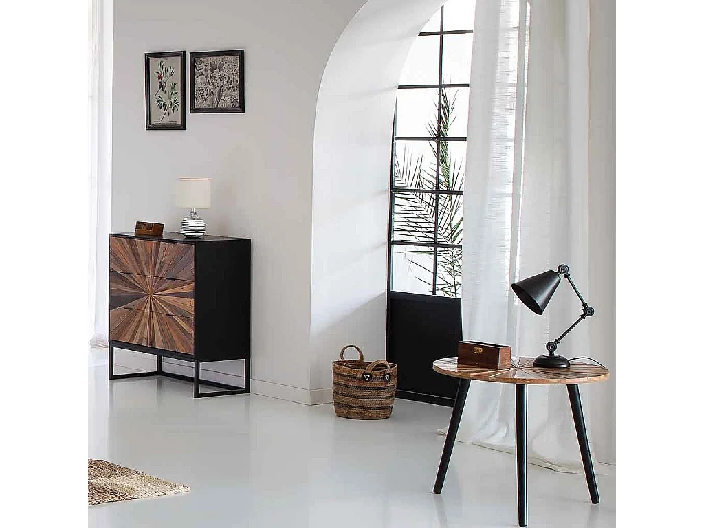 Brauner StandgarderobenstÃ¤nder aus Holz, 31x44x179hcm