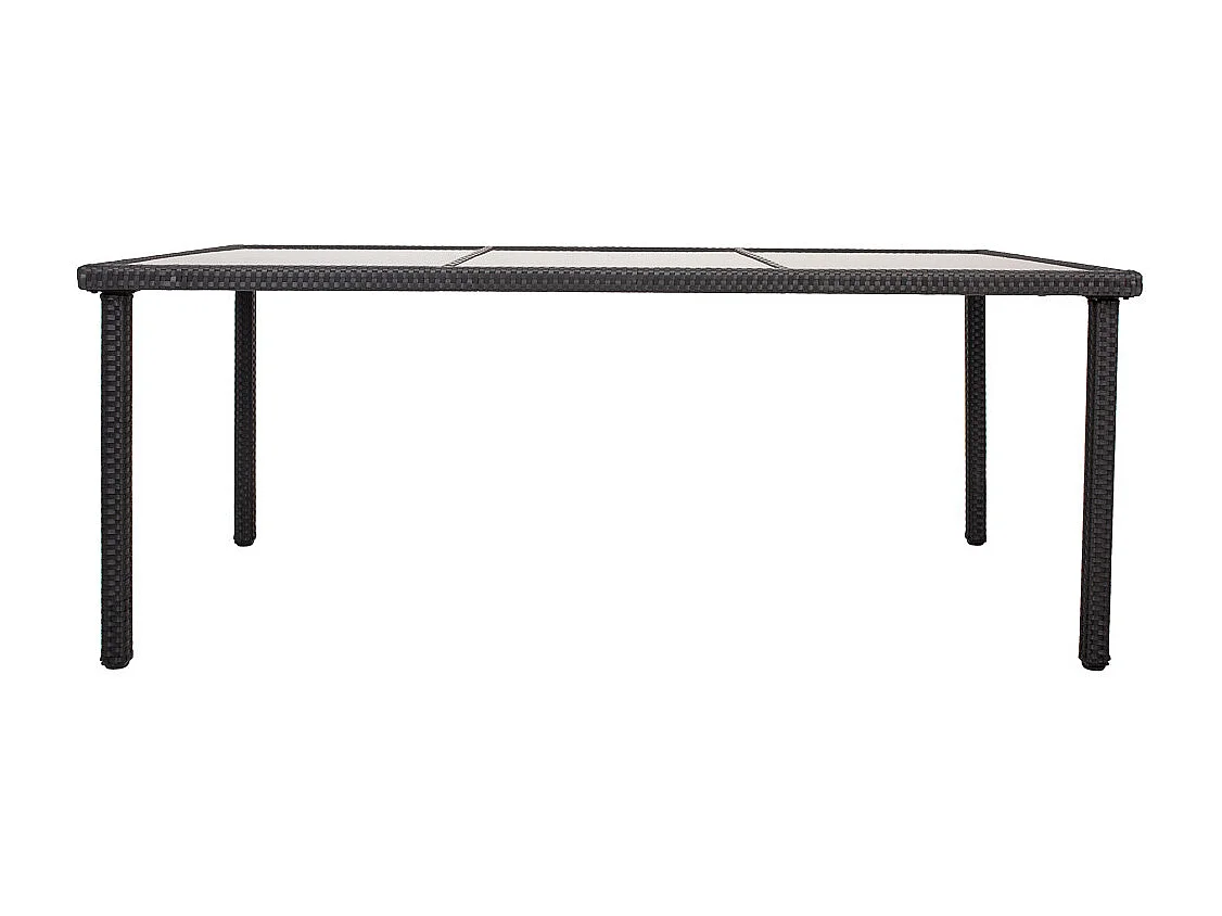 Schwarzer Tisch und 8 Stühle