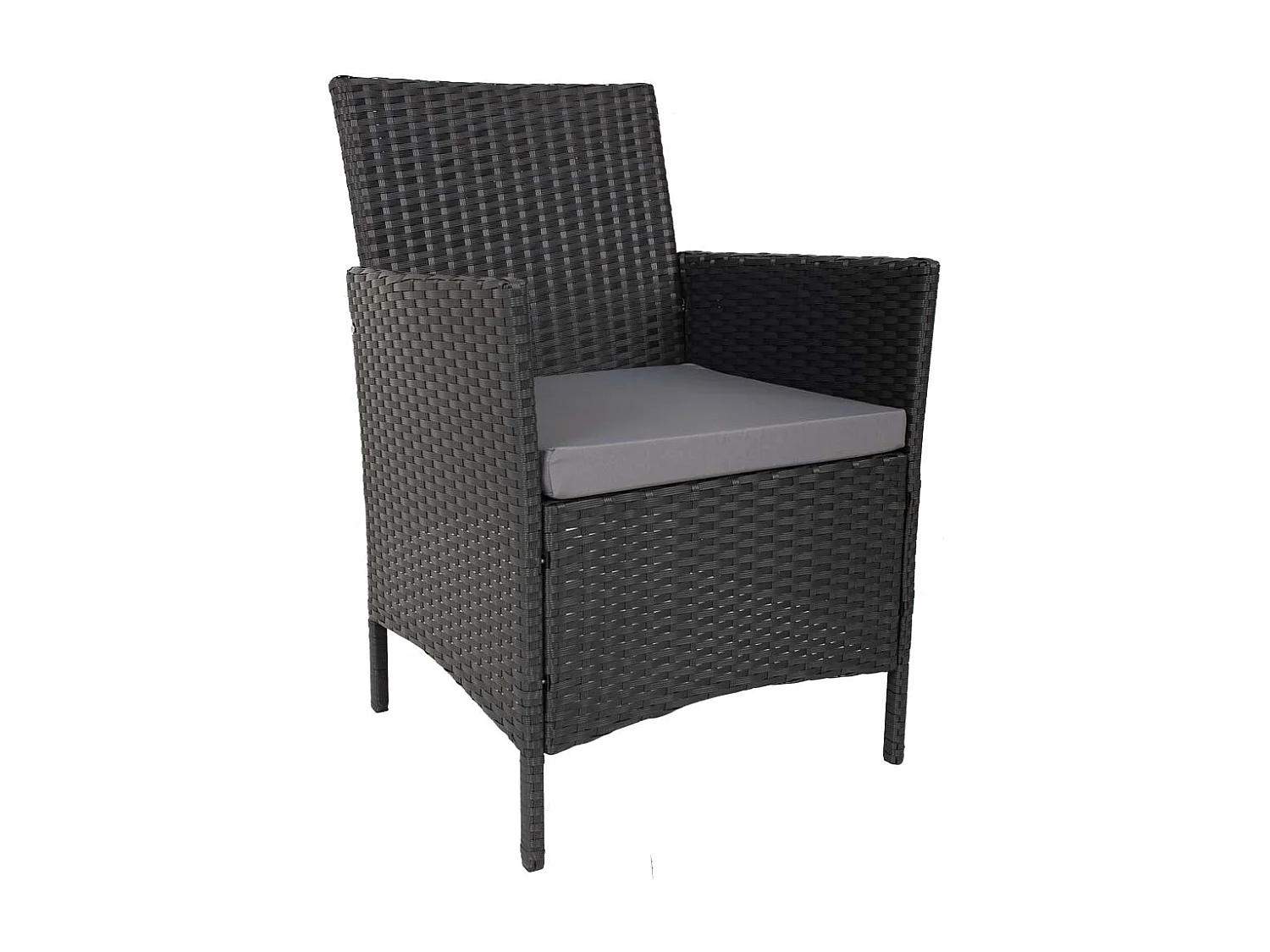 Schwarzer Tisch und 8 Stühle