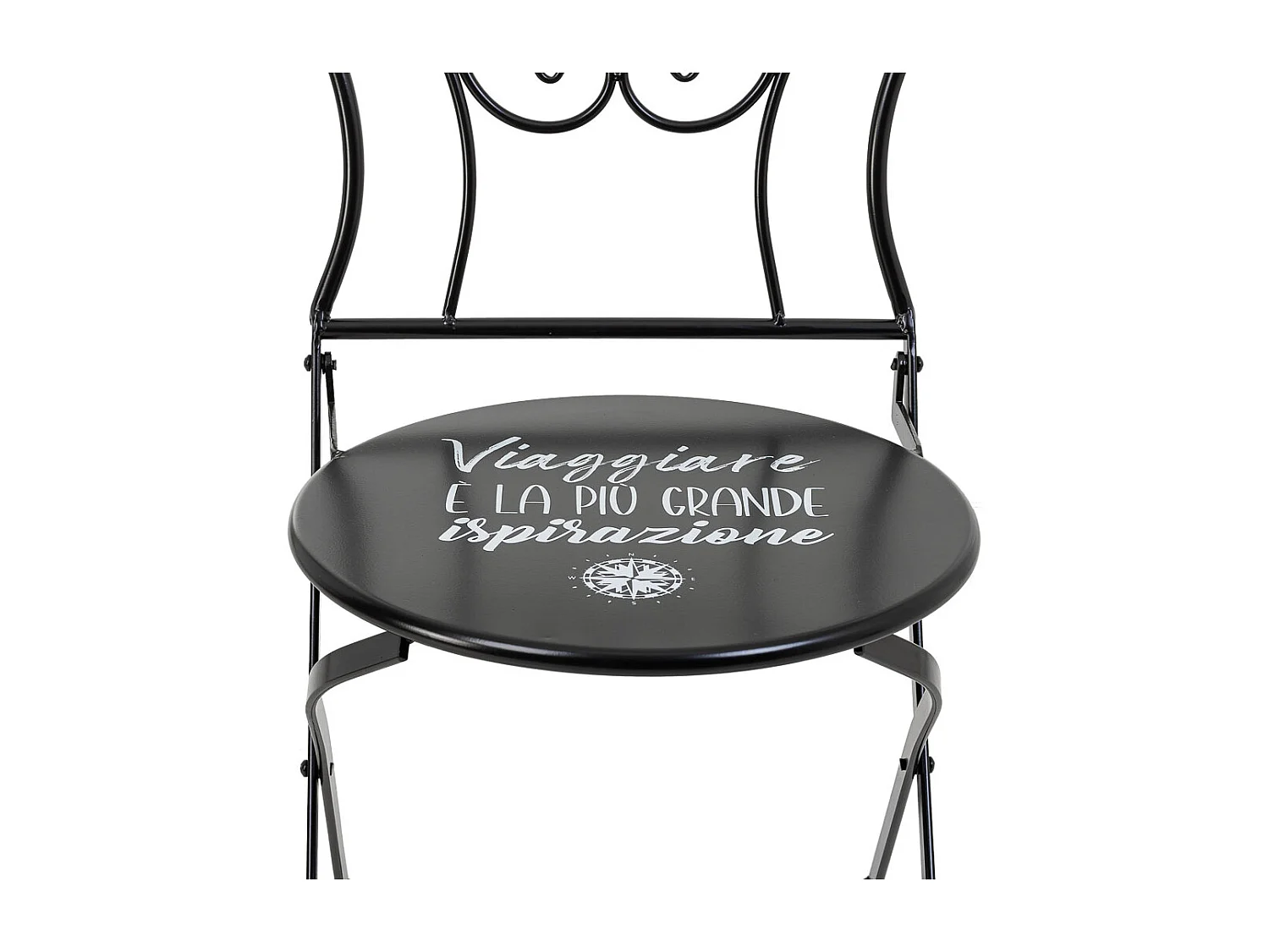 Ensemble table et 2 chaises en fer forgé noires