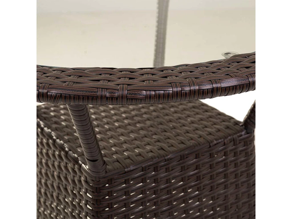 Set tavolo marrone e 4 poltrone