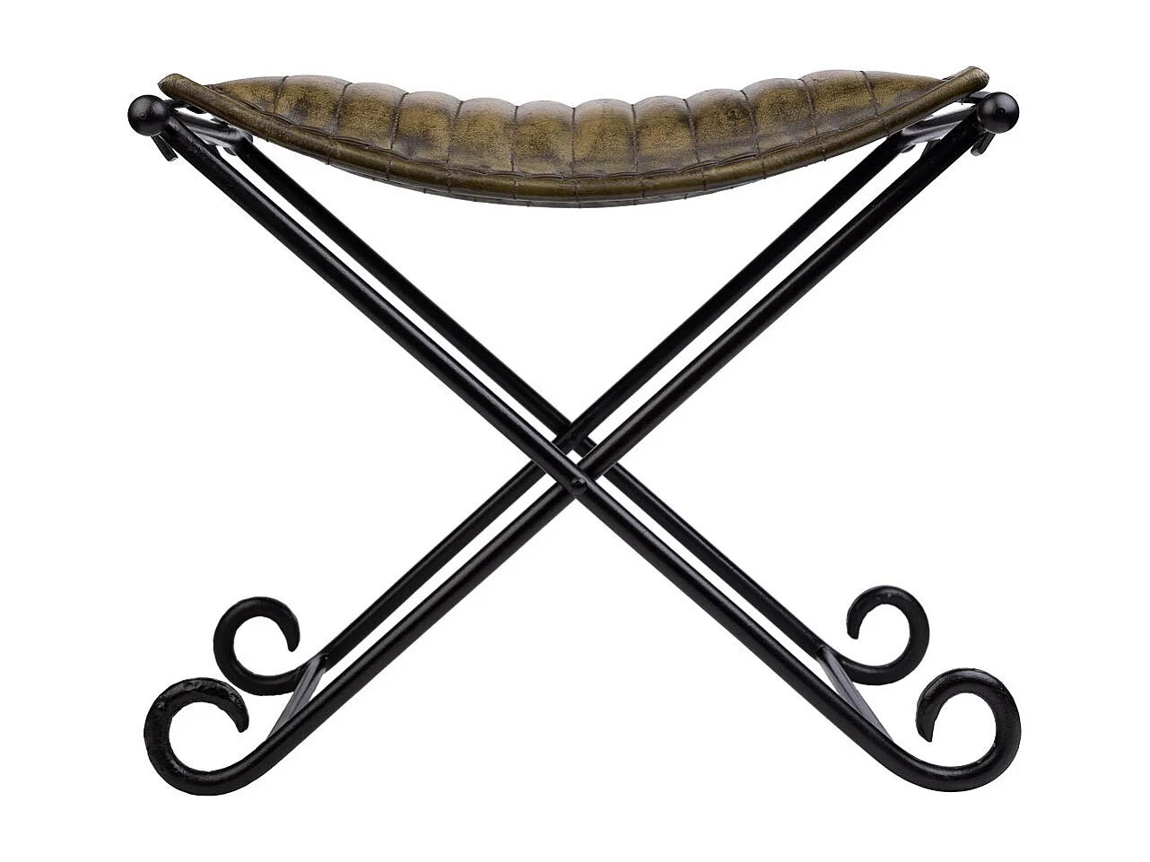 Bank aus Metall und grauem Leder, 52x45x45h cm