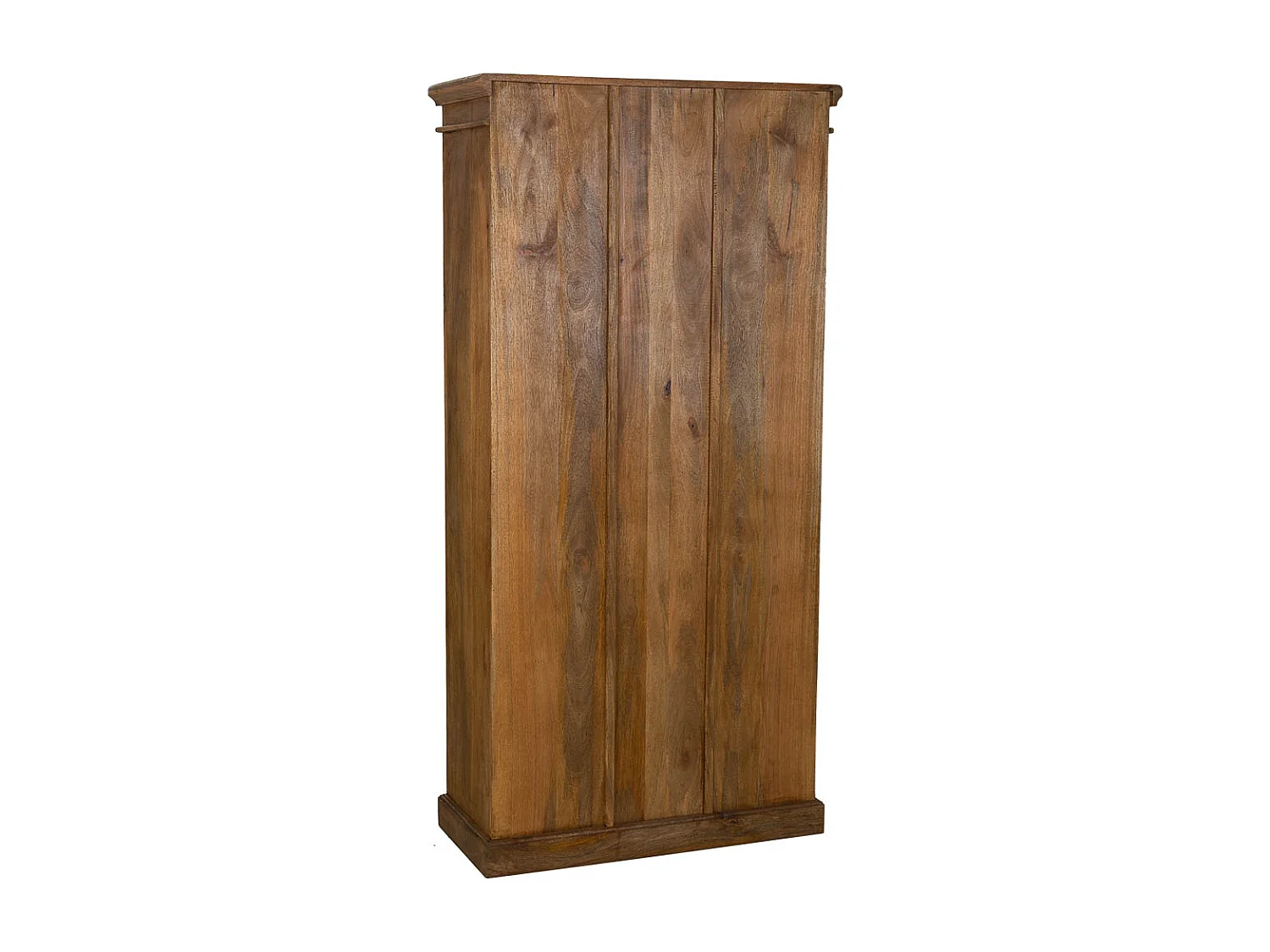 Vitrine en bois et verre finition artisanale avec 2 portes marron 90x40x183