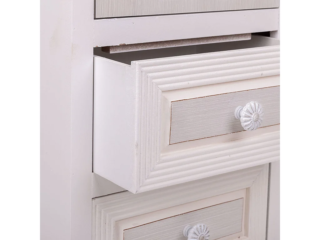 Vetrina in legno con 2 cassetti e 1 anta bianca 32x26x80