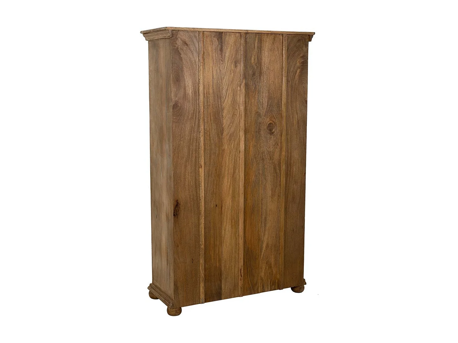 Braune handgefertigte Vitrine aus Glas und Holz, 106 x 43 x 180