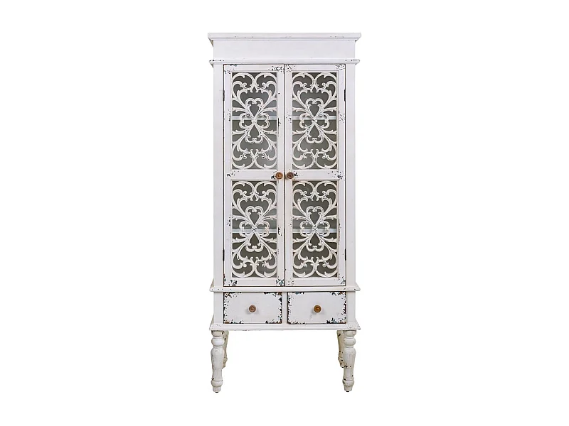 Holzvitrine mit 2 Türen und 1 Schublade 71x38x171