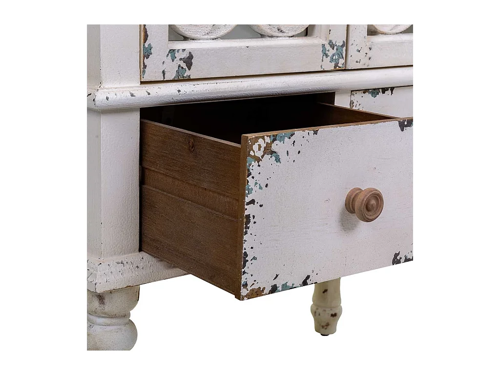 Holzvitrine mit 2 Türen und 1 Schublade 71x38x171