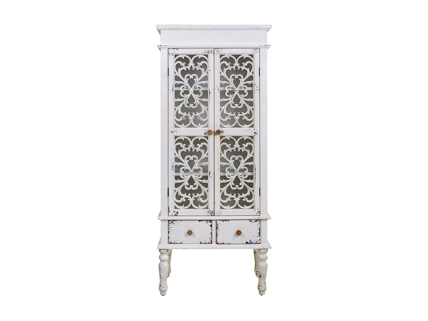 Vetrina in legno con 2 ante e 1 cassetto 71x38x171