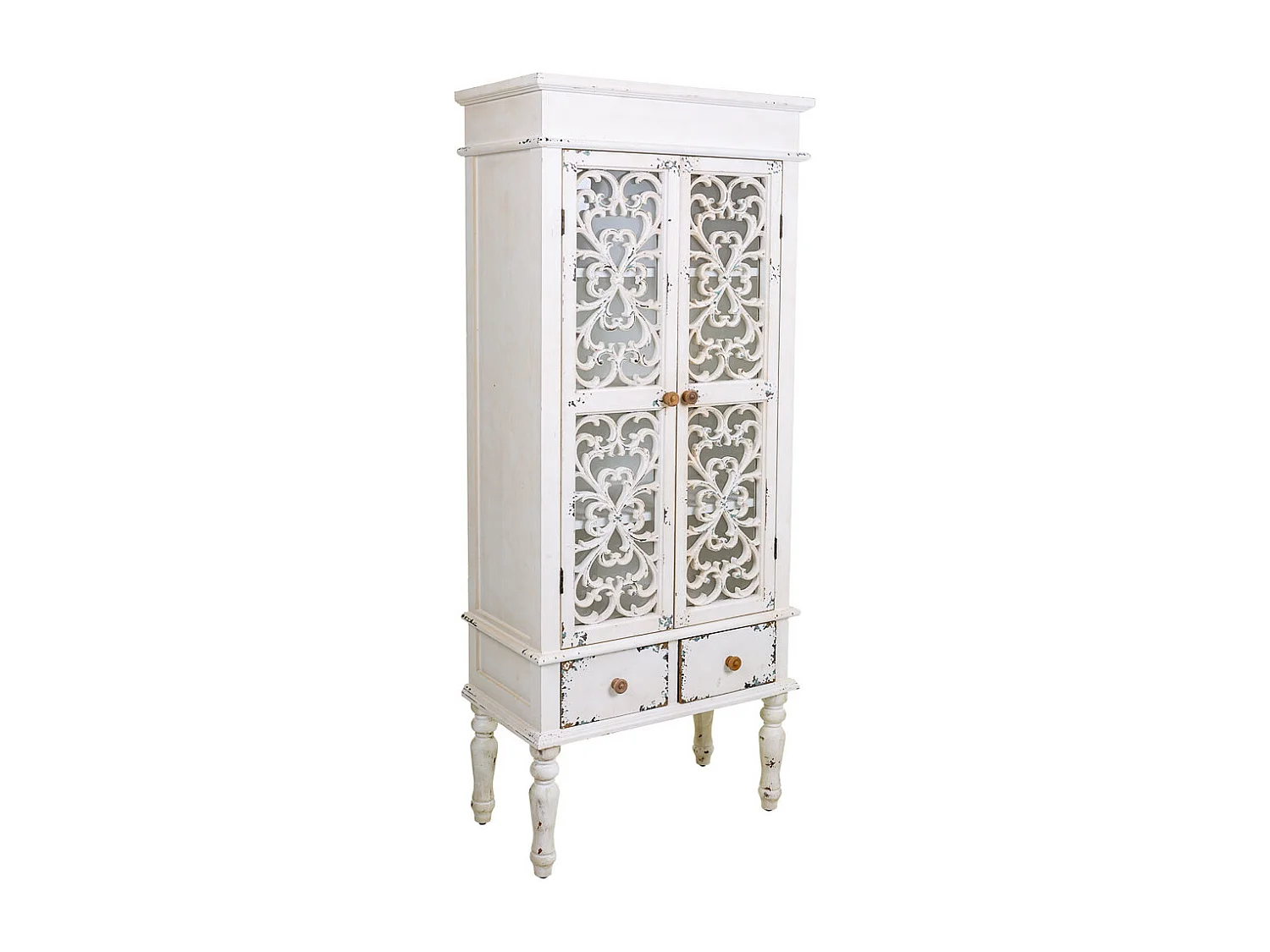 Vetrina in legno con 2 ante e 1 cassetto 71x38x171