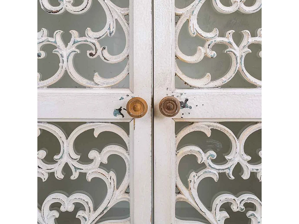 Vetrina in legno con 2 ante e 1 cassetto 71x38x171