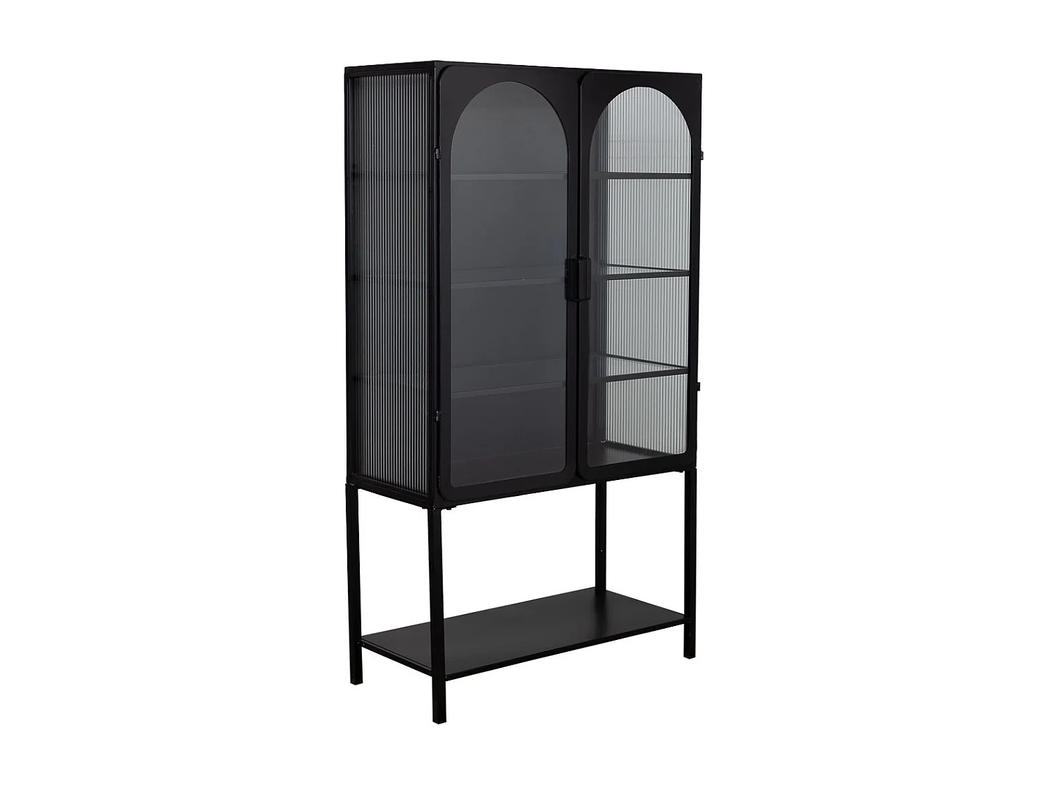 Vitrine en métal laqué noir à 2 portes 88x44x160
