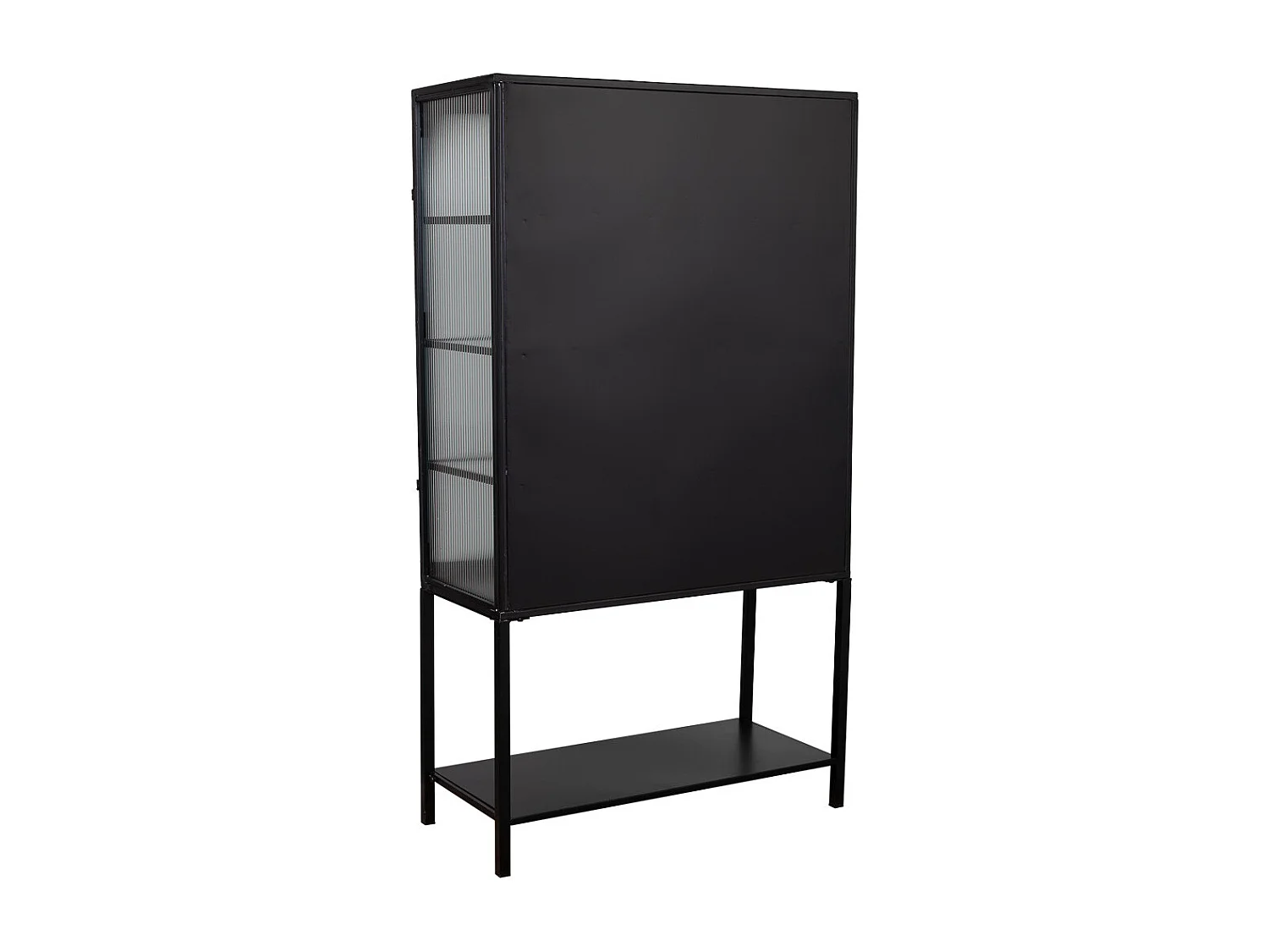 Vitrine en métal laqué noir à 2 portes 88x44x160