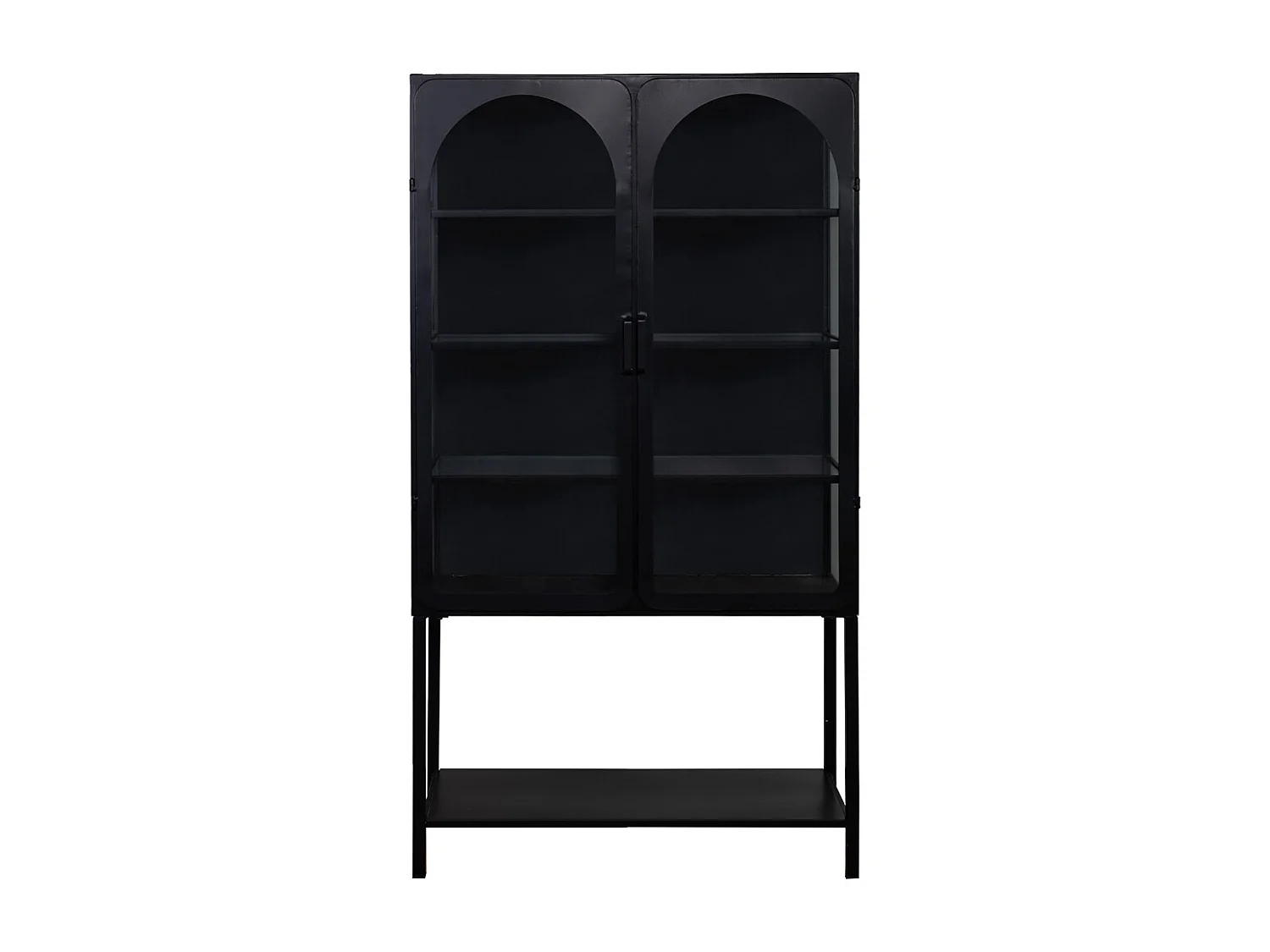 Vitrine de metal lacado preto com 2 portas 88x44x160