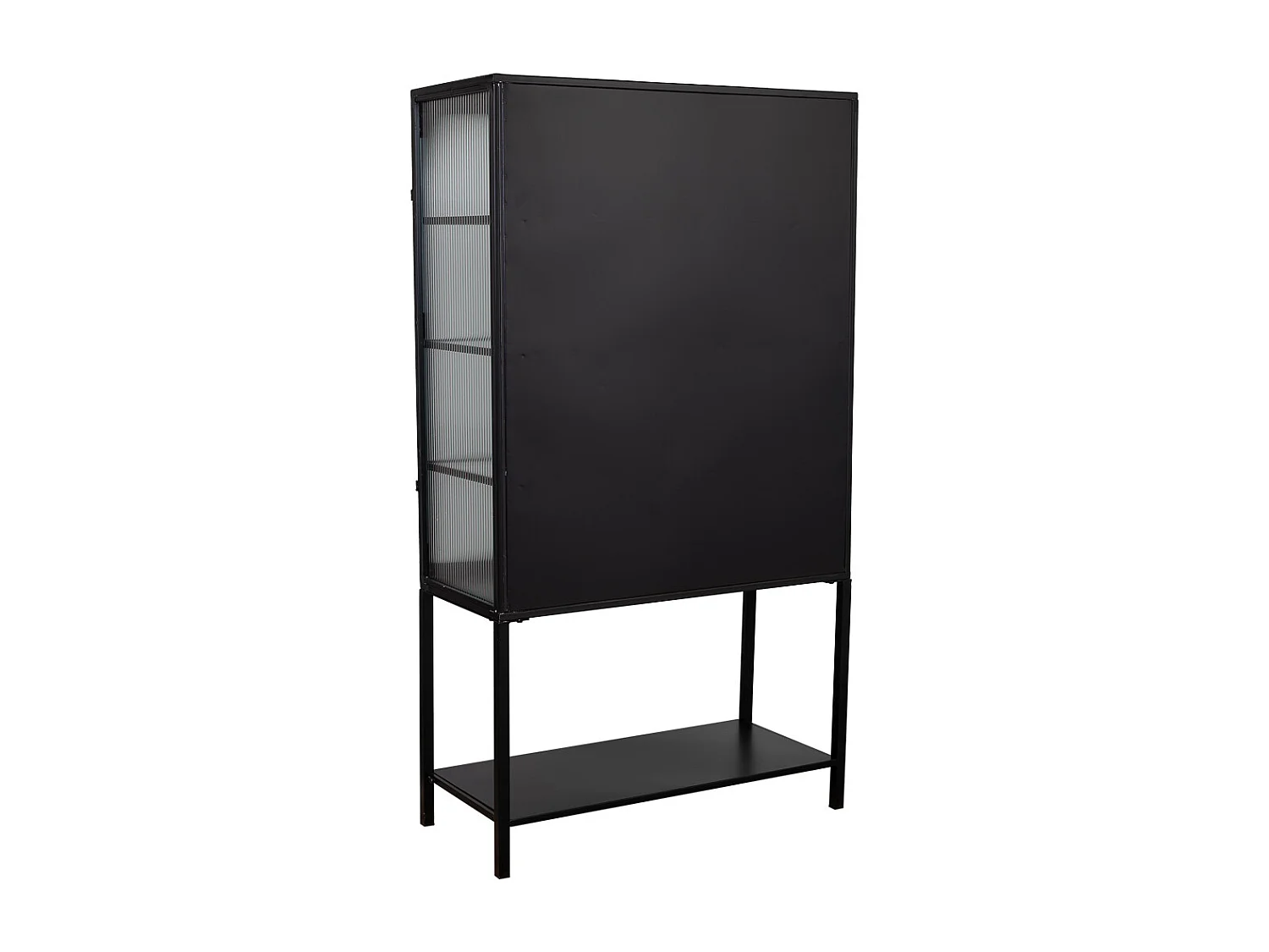 Vitrine de metal lacado preto com 2 portas 88x44x160