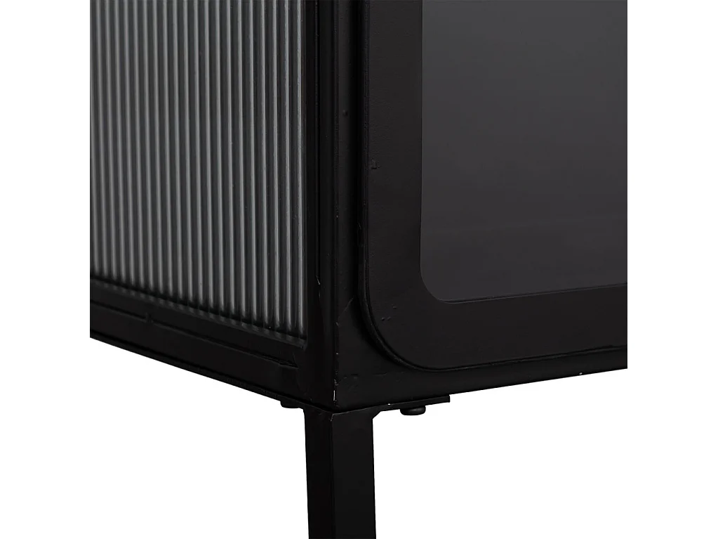 Vitrine de metal lacado preto com 2 portas 88x44x160