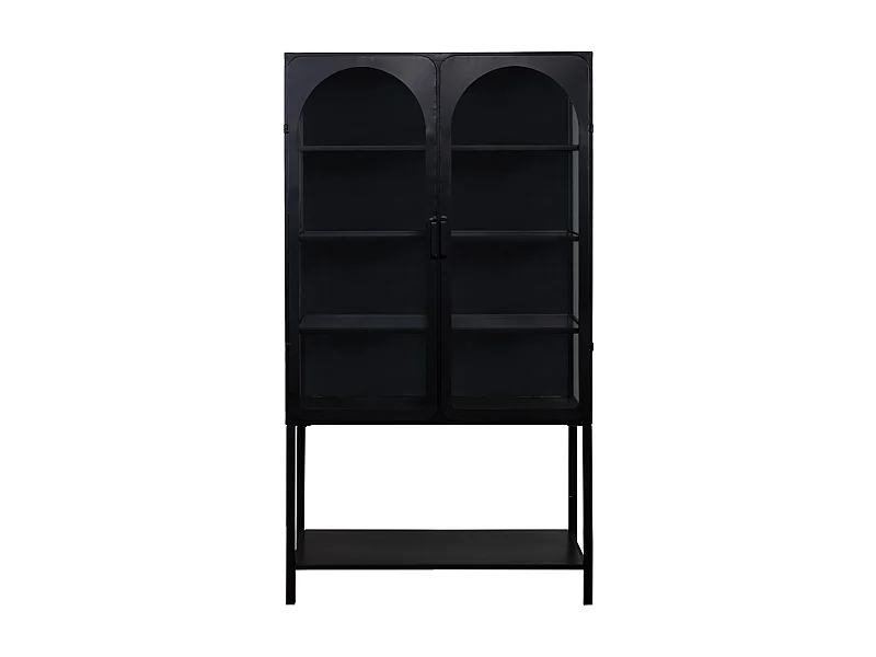 Vitrina de metal lac negro de 2 puertas 88x44x160
