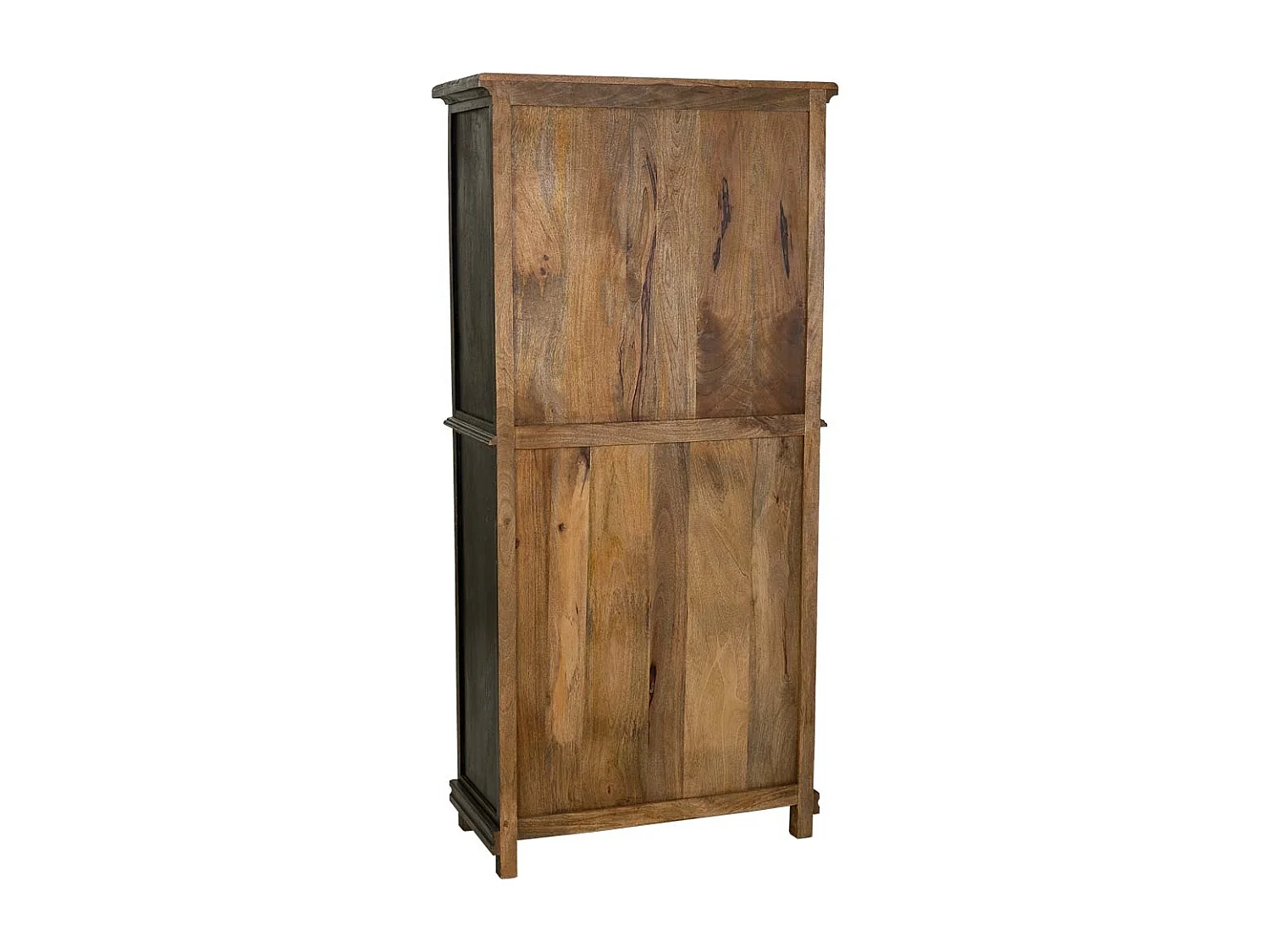 Vetrina in legno e vetro rifinita artigianalmente con 4 ante e 2 cassetti nera 85x40x180