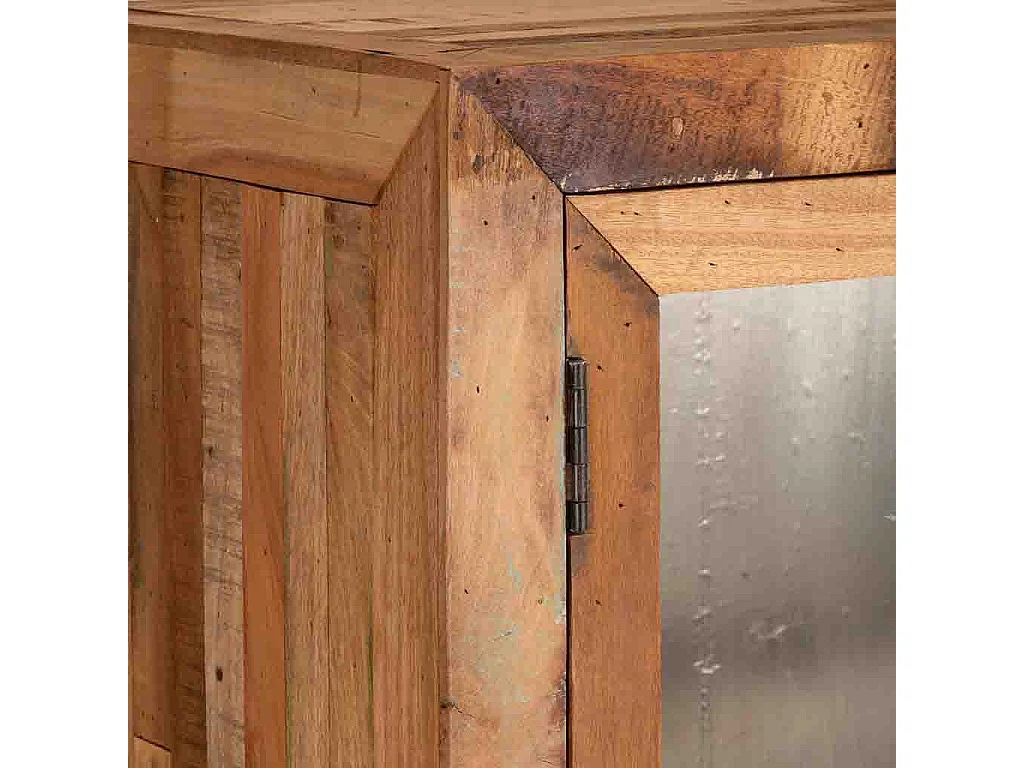 Vetrina in legno e metallo rifinita artigianalmente 90x47x175