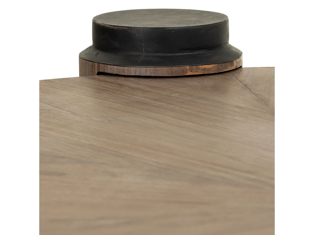 Table basse en bois et métal marron D110x46