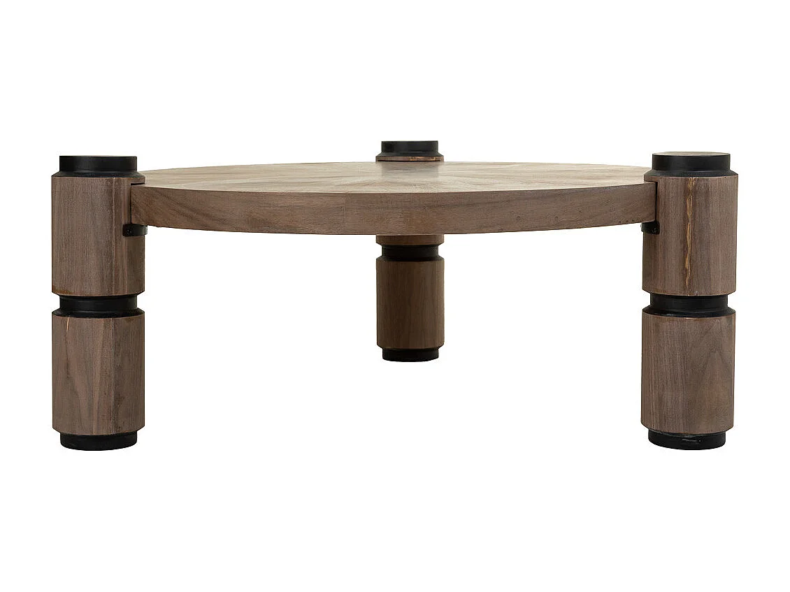 Couchtisch aus Holz und Metall braun D110x46