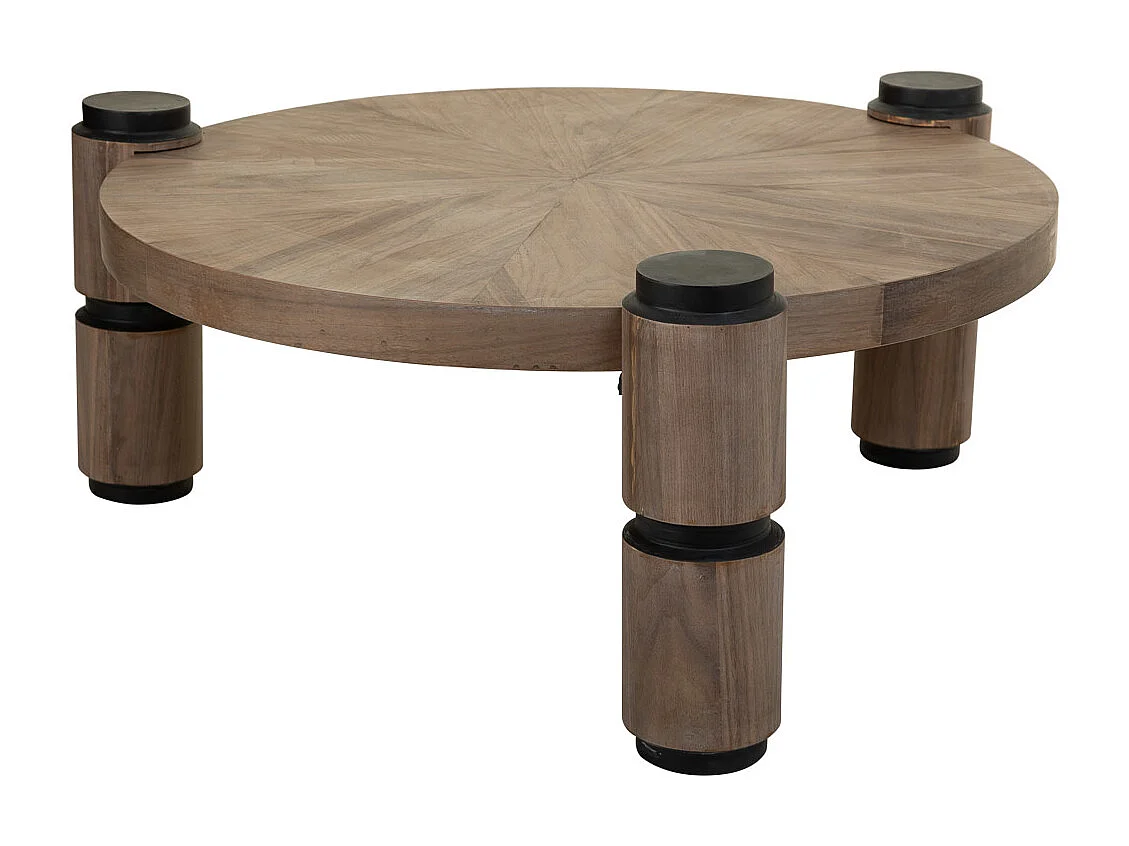 Mesa de centro de madeira e metal marrom D110x46