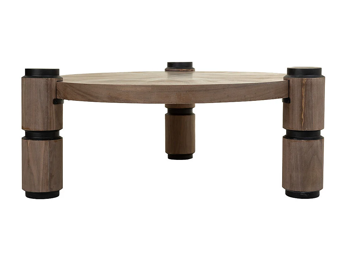 Mesa de centro de madeira e metal marrom D110x46