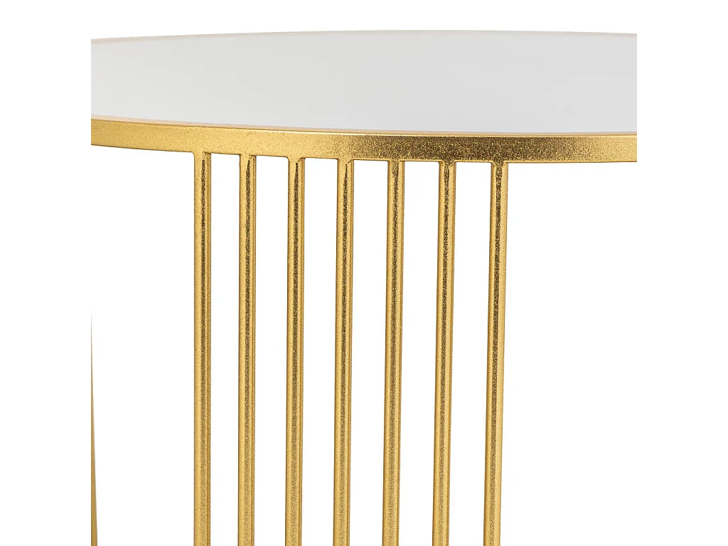 Runder Couchtisch aus goldenem Metall, 80x80x48