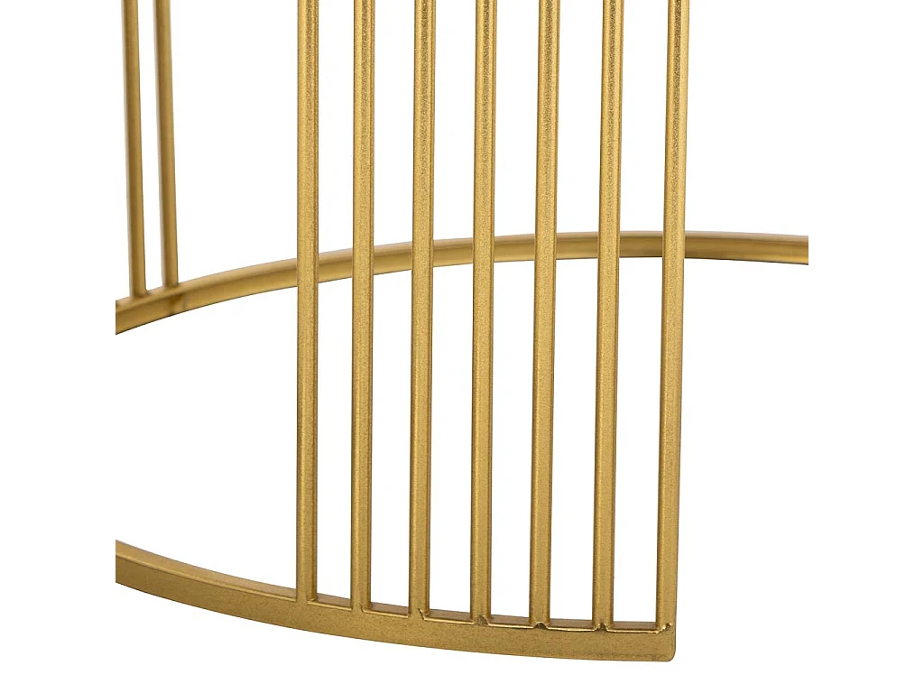 Mesa de centro redonda de metal dorado 80x80x48