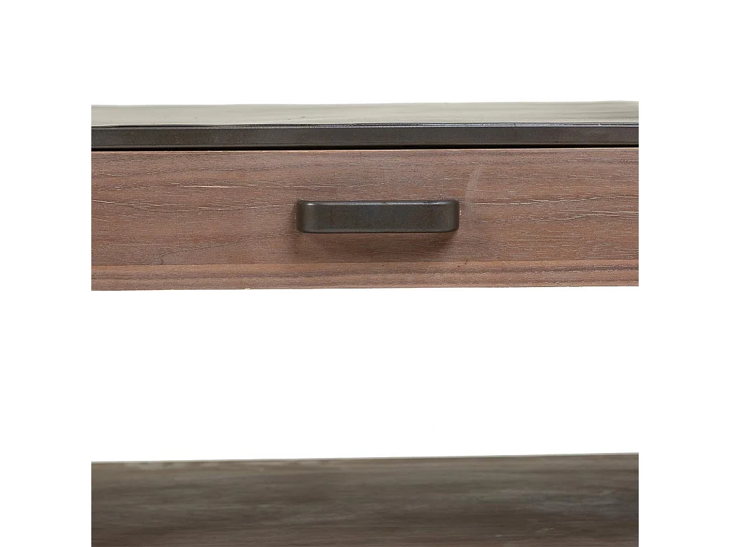 Tavolino da salotto in legno e metallo nero 120x62x41
