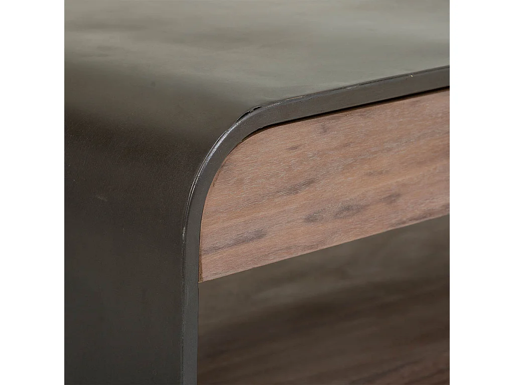 Tavolino da salotto in legno e metallo nero 120x62x41