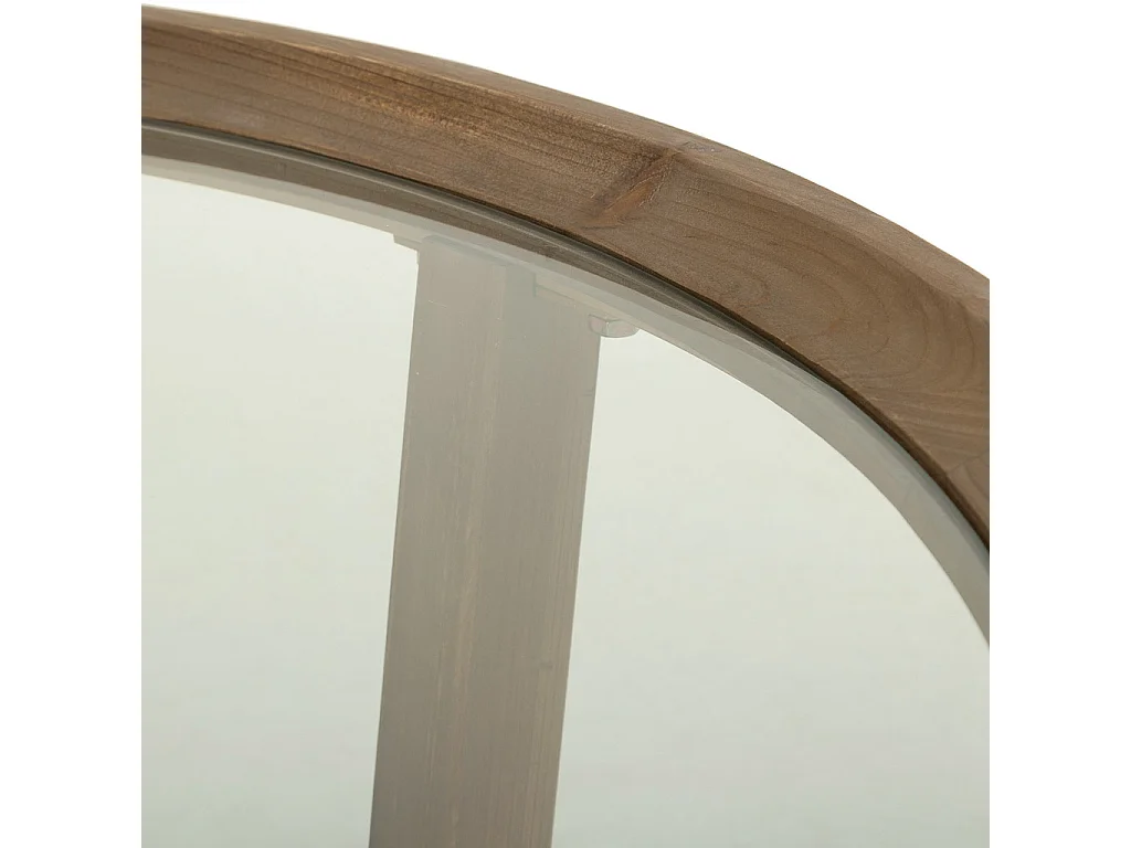 Couchtisch aus Holz und Glas braun D100x43,5