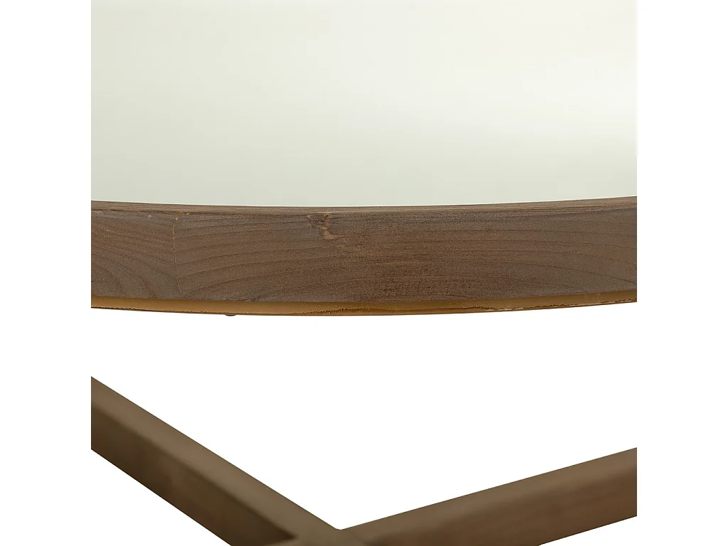Table basse en bois et verre marron D100x43,5
