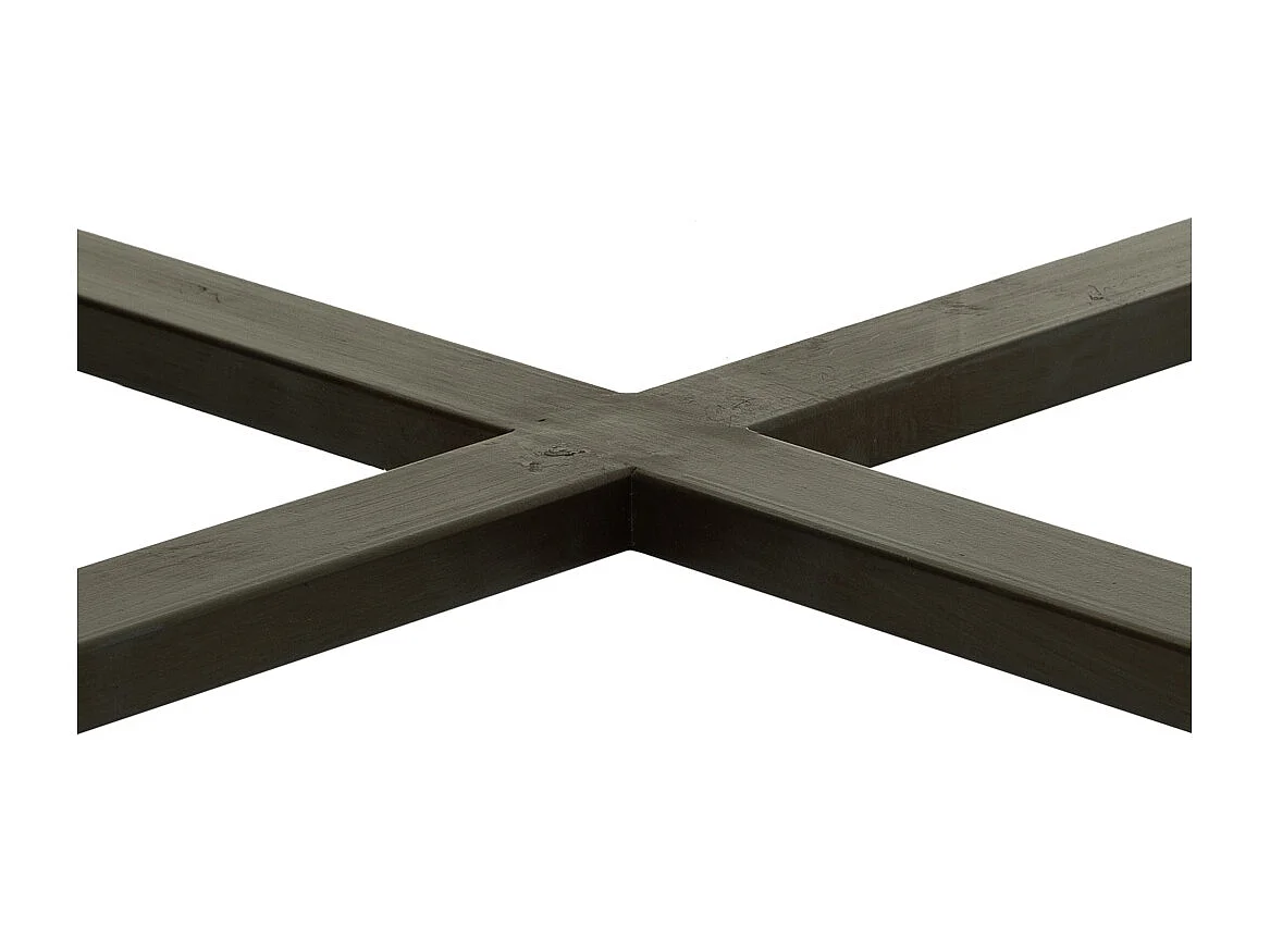 Mesa de centro de madeira, metal e vidro marrom 99,5x99,5x40