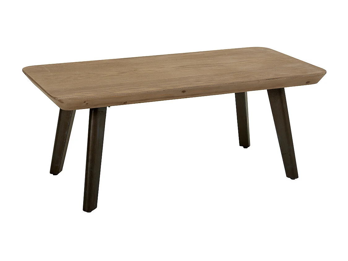 Mesa de centro de madera y metal marron 100x50x40