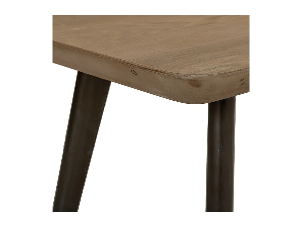 Mesa de centro de madera y metal marron 100x50x40