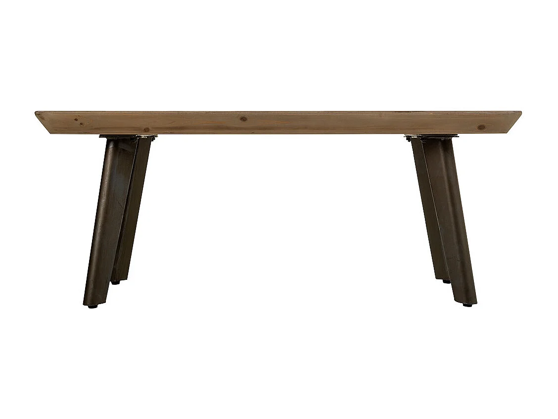 Mesa de centro de madeira e metal marrom 100x50x40