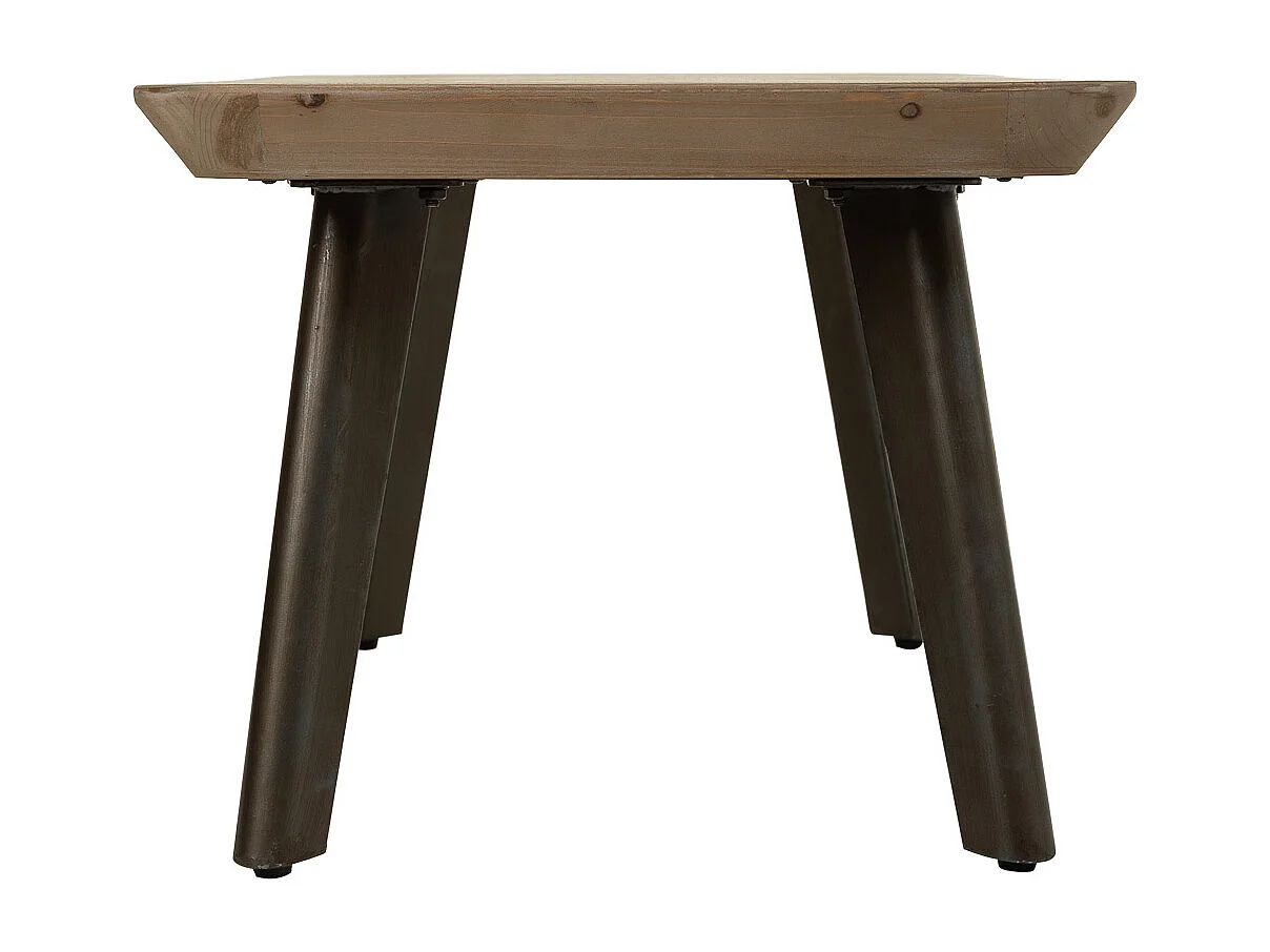 Mesa de centro de madeira e metal marrom 100x50x40