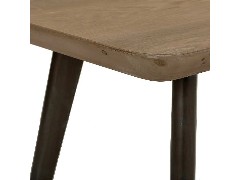 Mesa de centro de madeira e metal marrom 100x50x40