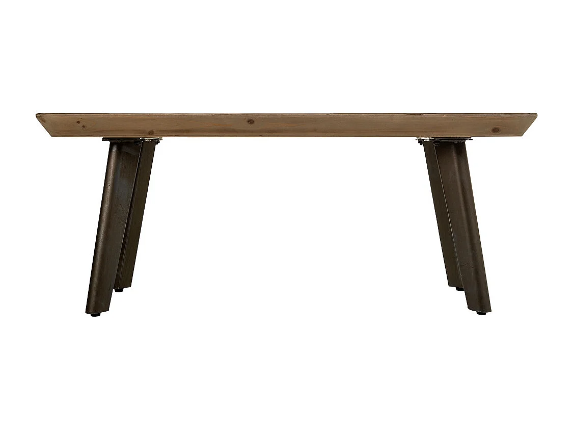 Tavolino da salotto in legno e metallo marrone 100x50x40