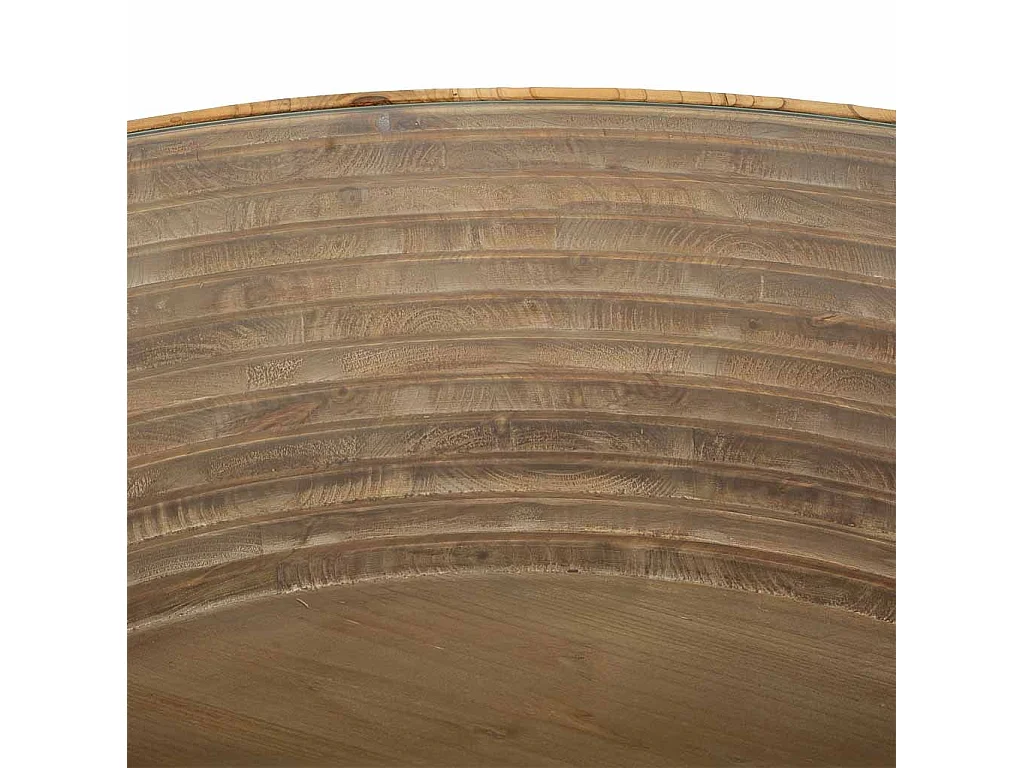 Tavolino in legno, metallo e vetro brown D102x46