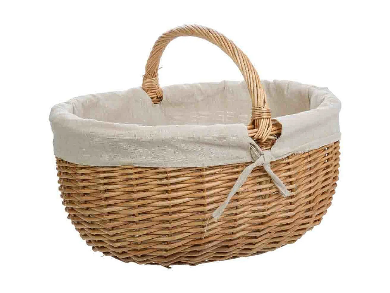 Ensemble de 3 paniers en osier marron doublés