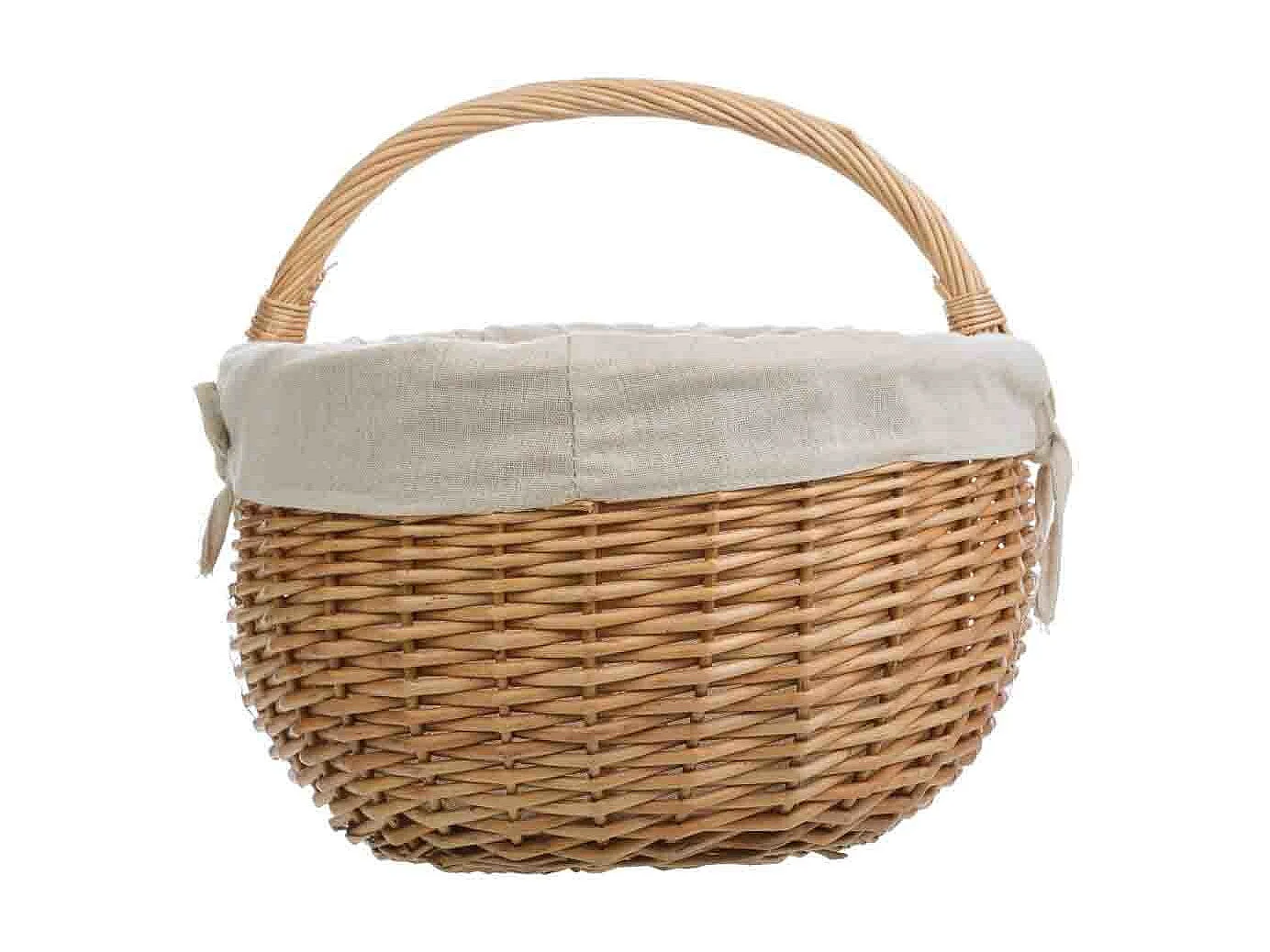 Ensemble de 3 paniers en osier marron doublés